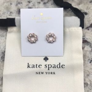 NWT Kate Spade Rose Gold circle stone studs